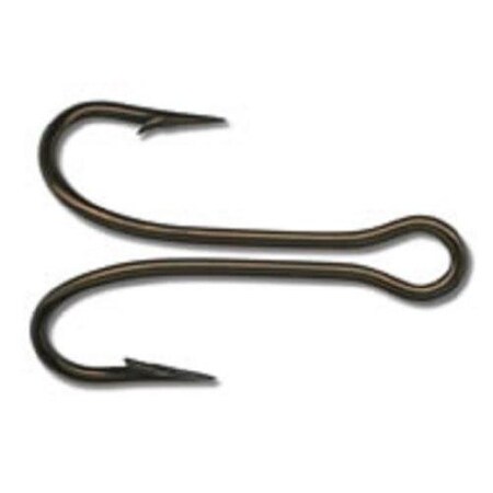 Mustad Classic Double Hook, Size 12, Open Shank, Ringed Eye, Bronze, 50PK 7825-BR-12-50